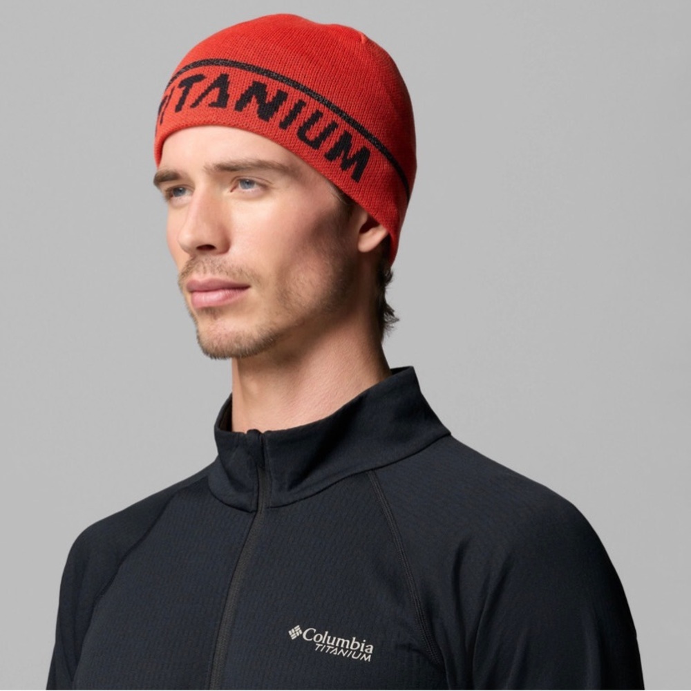 Columbia Titanium Red Knit Beanie
